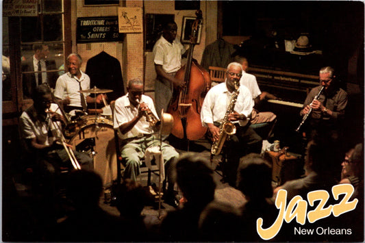 Vintage Postcard Preservation Hall Kid Thomas Band New Orleans Louisiana