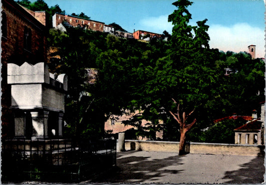 Vintage Postcard Church's Square With The Tomb Of The Poet Arqua Petrarca Italy