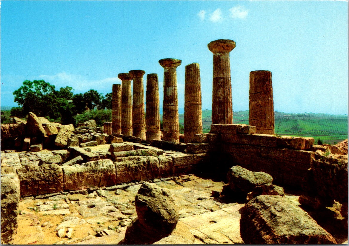 Vintage Postcard The Temple Of Hercules Agrigento Sicily Italy Unposted