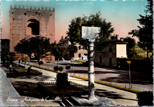 Vintage Postcard Gate Of Camulio Porta Camollia Siena Italy Unposted