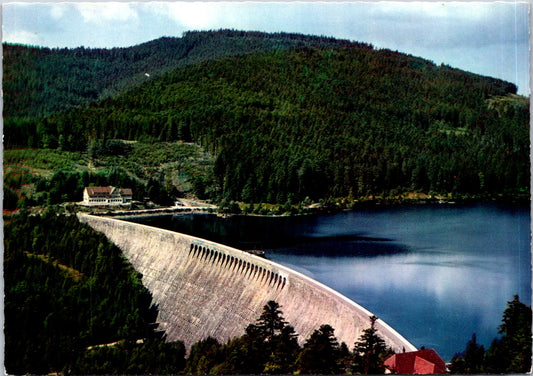 Vintage Postcard The Schwarzenbach Dam Tourist attraction in Forbach Germany