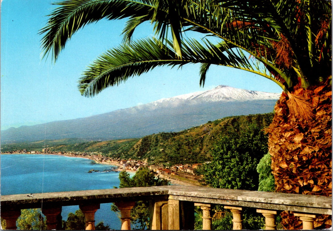 Vintage Postcard View From Marzotto Taormina Italy Unposted