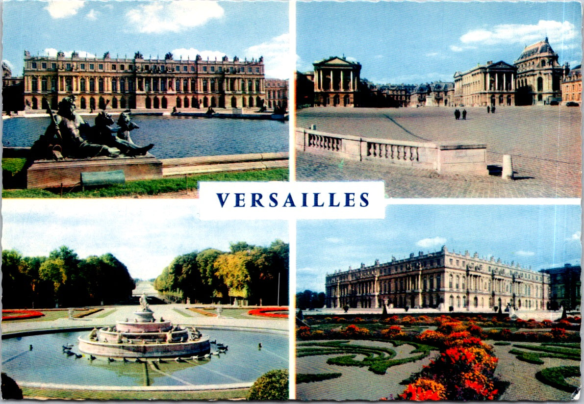 Postcard Facade On The Park Gardens The Castle Brass Basin Court Of Honor France