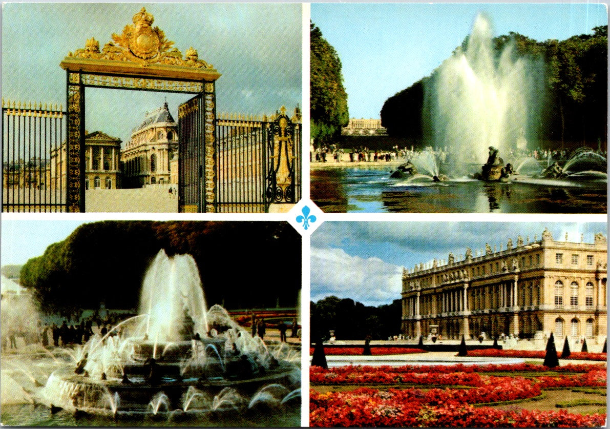 Postcard The Grid Of Honor Basin Of Appolion Brass Basin South Parterre Castle